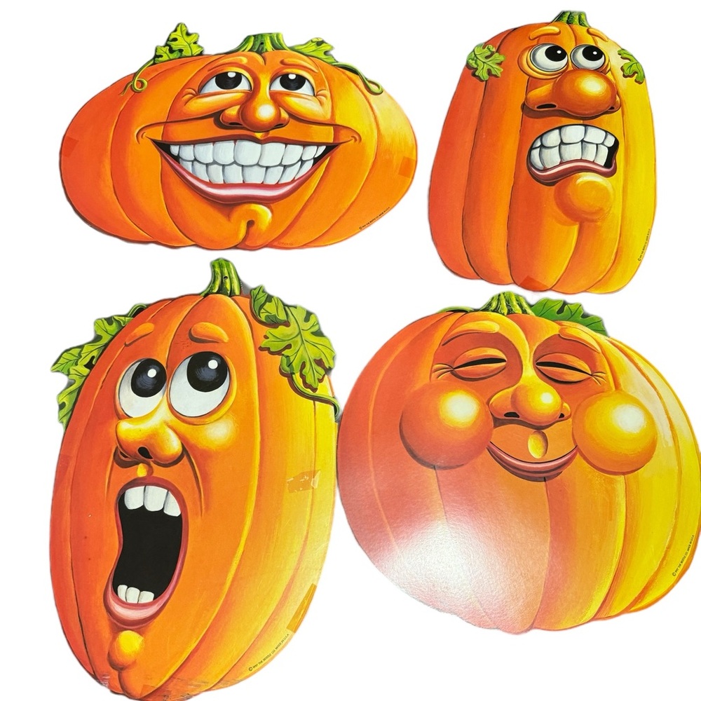 VTG Halloween Beistle Pumpkin JOL Die Cuts Lot Anthropomorphic 1997